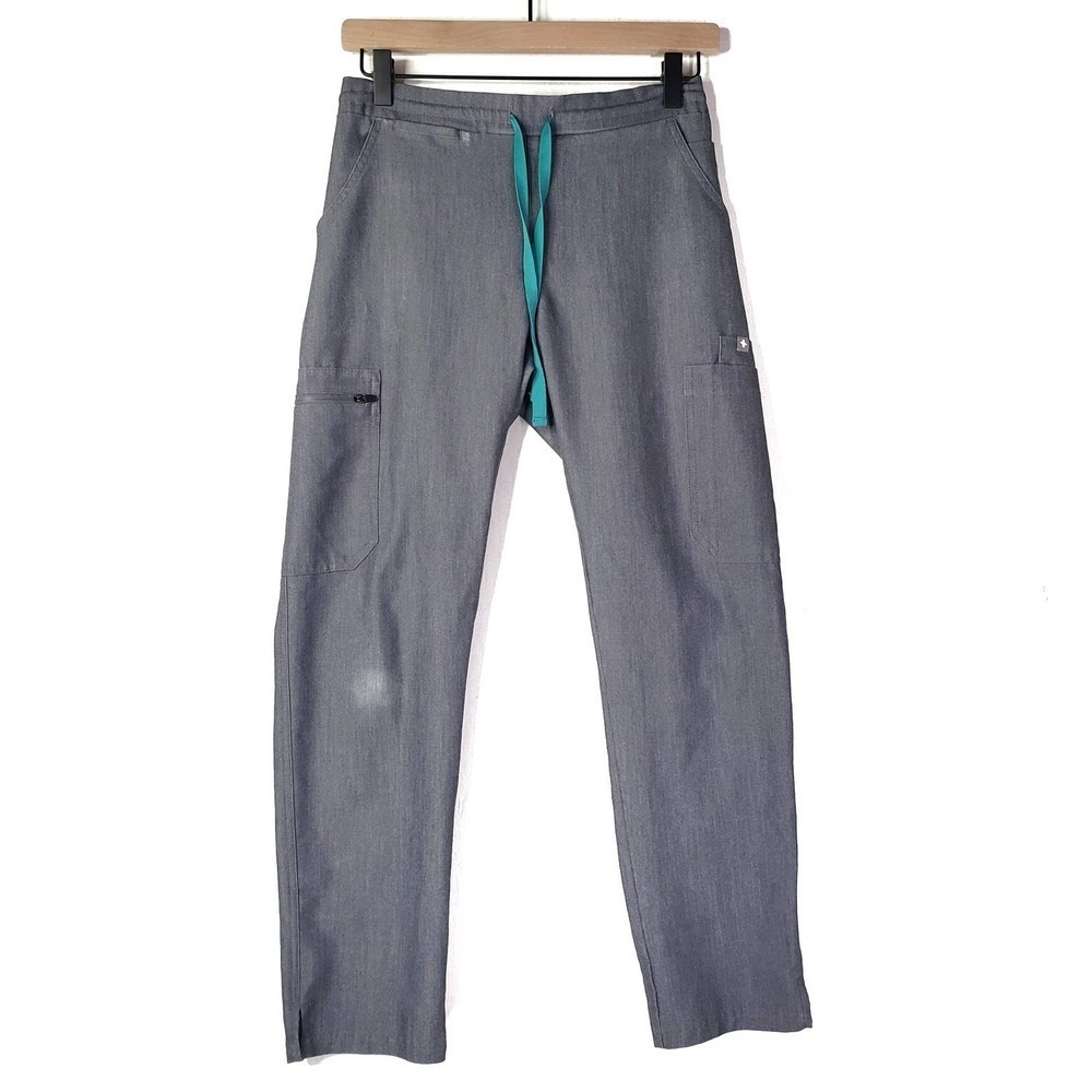 Figs Yola Skinny Scrub Pants XSP XS Petite‎ Graphite Grey